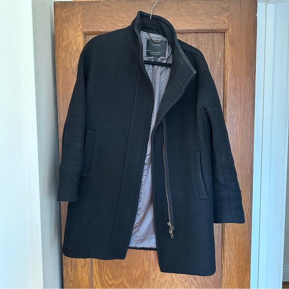 J. Crew Women’s Stadium Cloth Nello Gori Coat Black size 8 - Picture 2 of 5